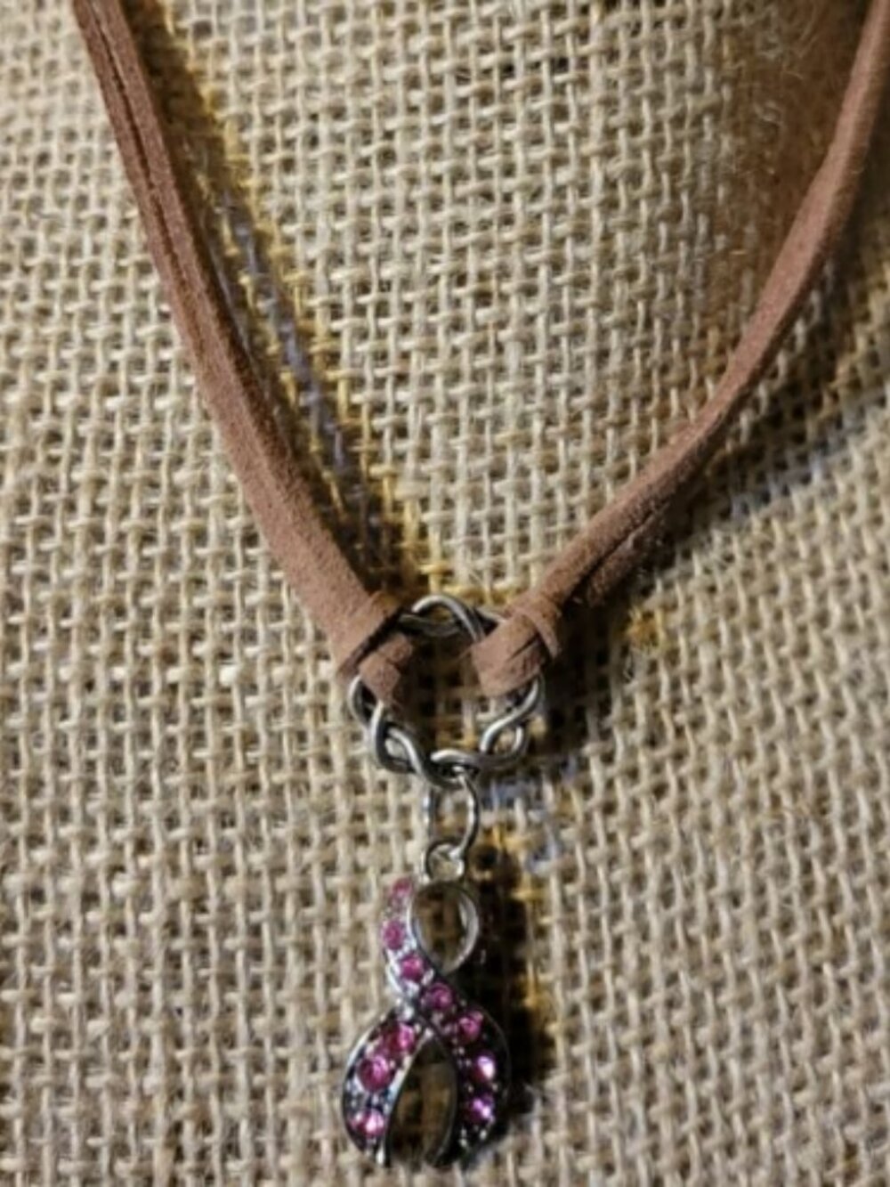 Breast Cancer Awareness Necklace with Pink Charms